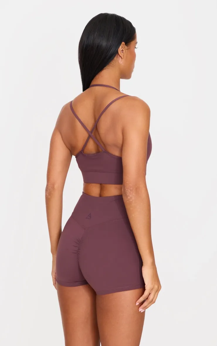 Dark Chocolate Double Layer Sports Bra sold by Pretty Little Thing product image thumbnail 2