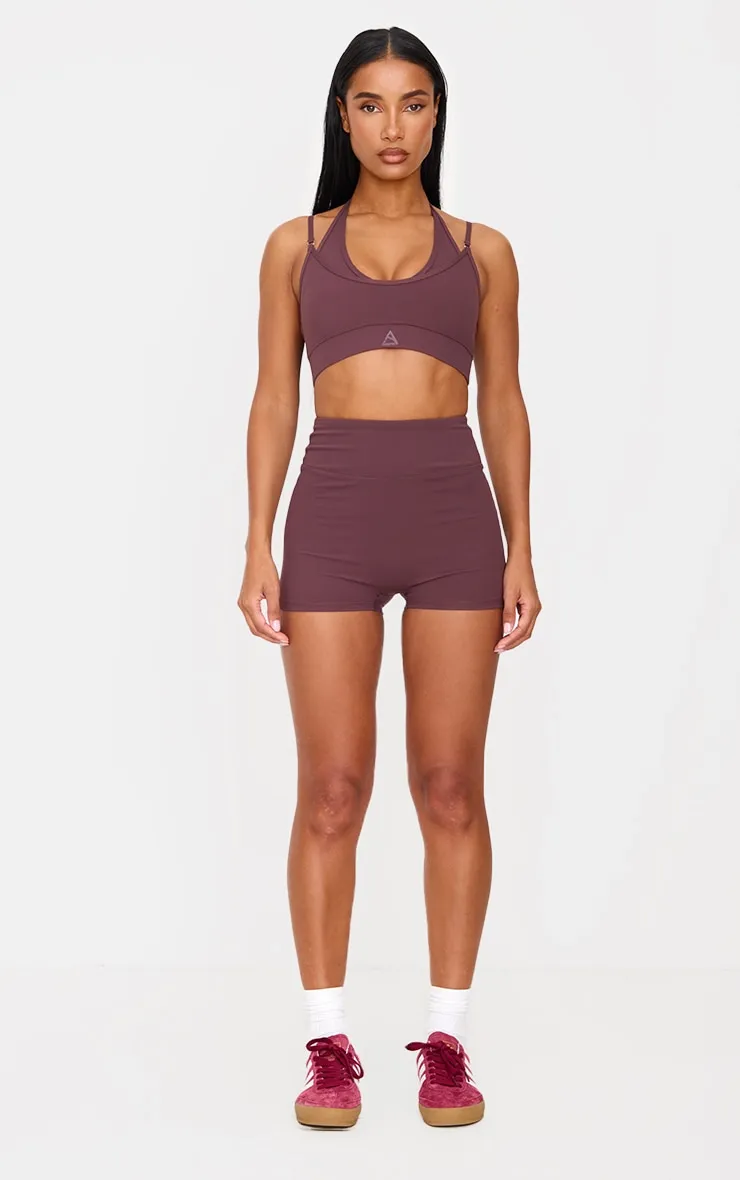 Dark Chocolate Double Layer Sports Bra sold by Pretty Little Thing product image thumbnail 3
