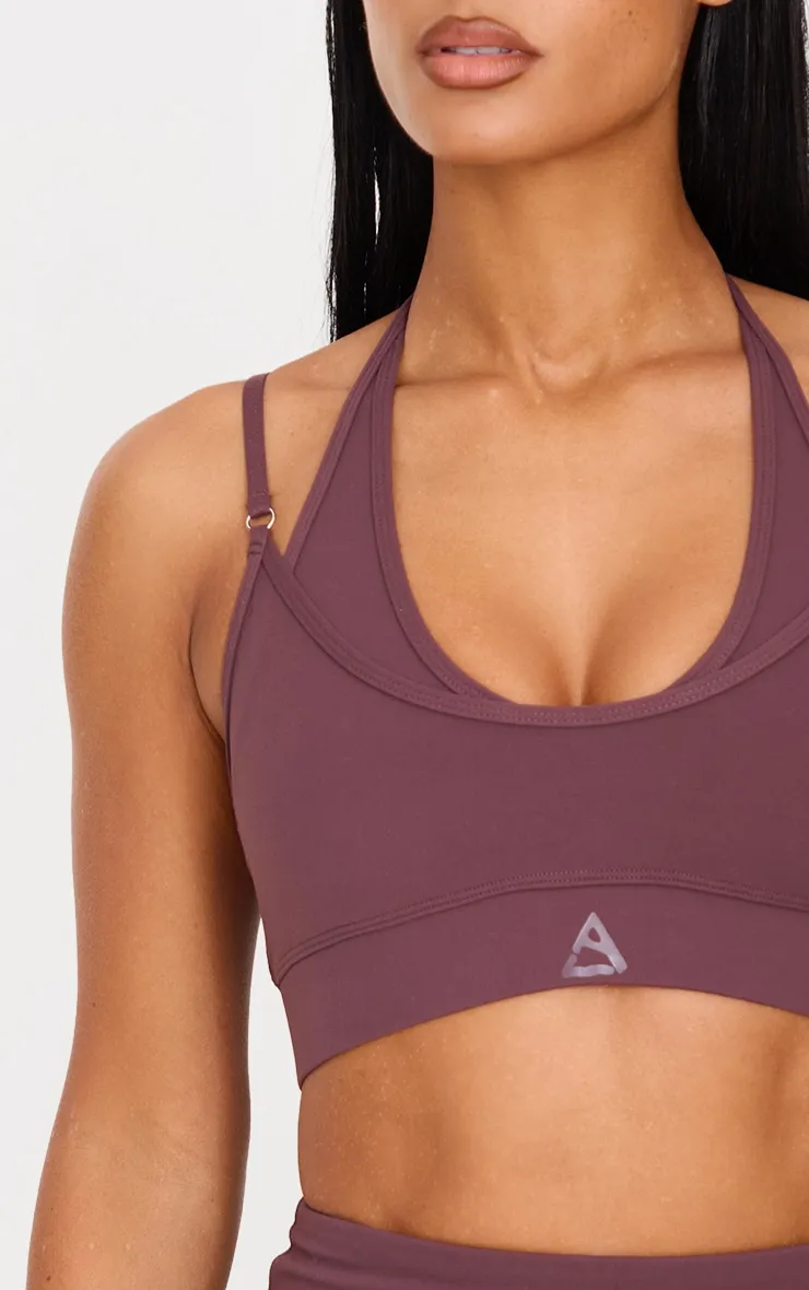 Dark Chocolate Double Layer Sports Bra sold by Pretty Little Thing product image thumbnail 4