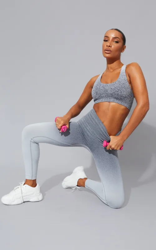 Grey Marl Ombre Seamless Gym Leggings sold by Pretty Little Thing