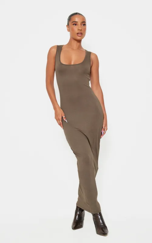 Olive Basic Simple Maxi Dress sold by Pretty Little Thing