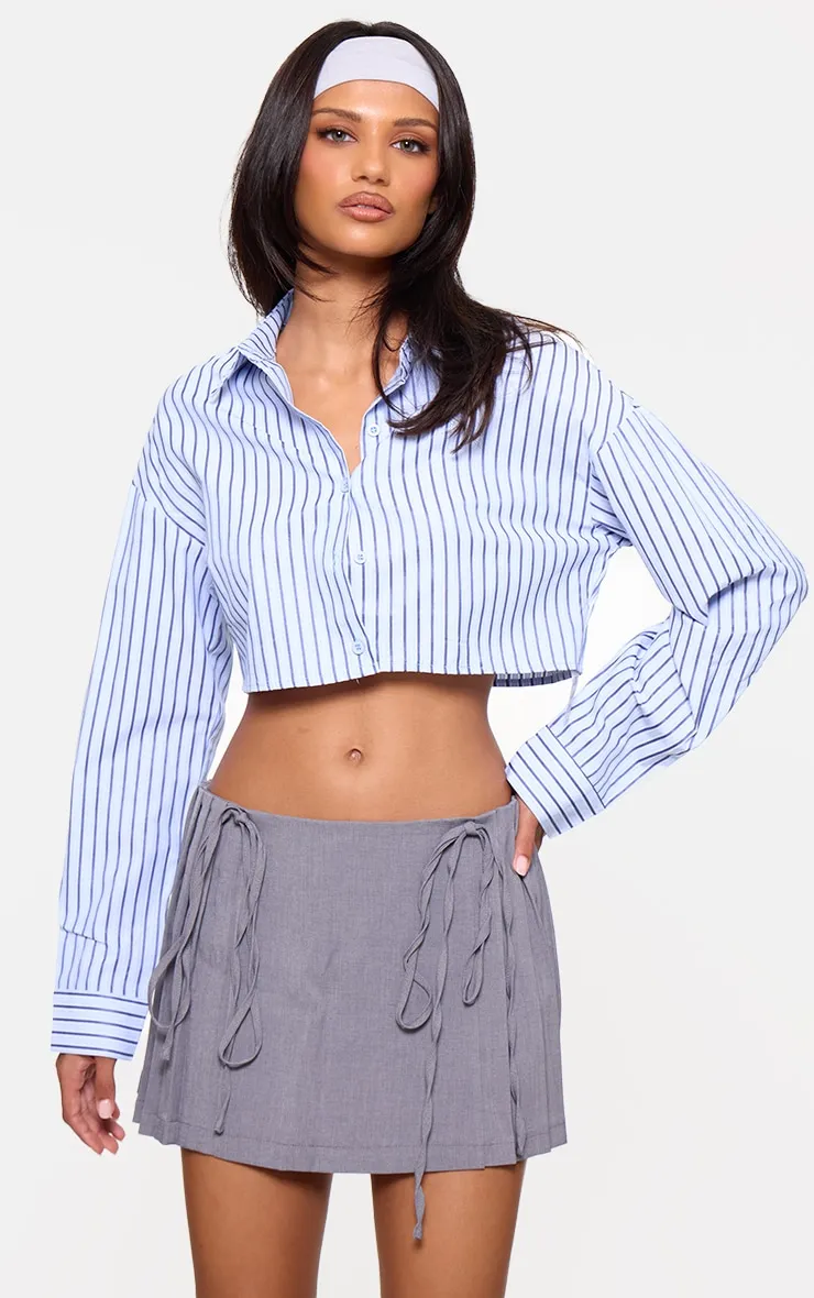 Grey Tailored Woven Pleated Mini Skirt sold by Pretty Little Thing product image thumbnail 4