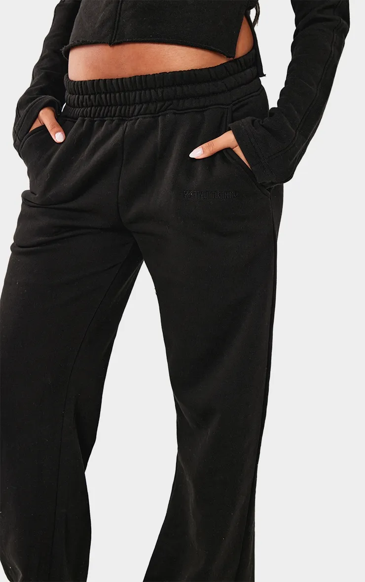 PRETTYLITTLETHING Black Low Rise Wide Leg Joggers sold by Pretty Little Thing product image thumbnail 4