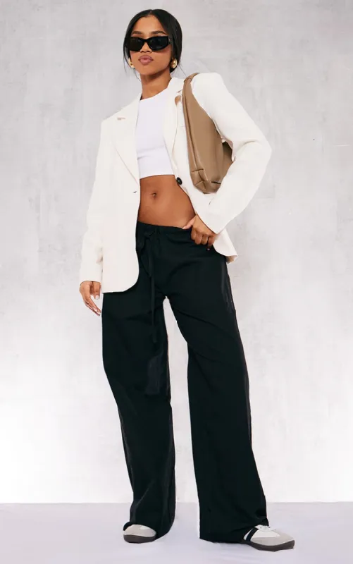 Cream Minimal Single Breasted Blazer sold by Pretty Little Thing