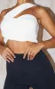 Cream Contour Jersey One Shoulder Aysmmetric Crop Top sold by Pretty Little Thing