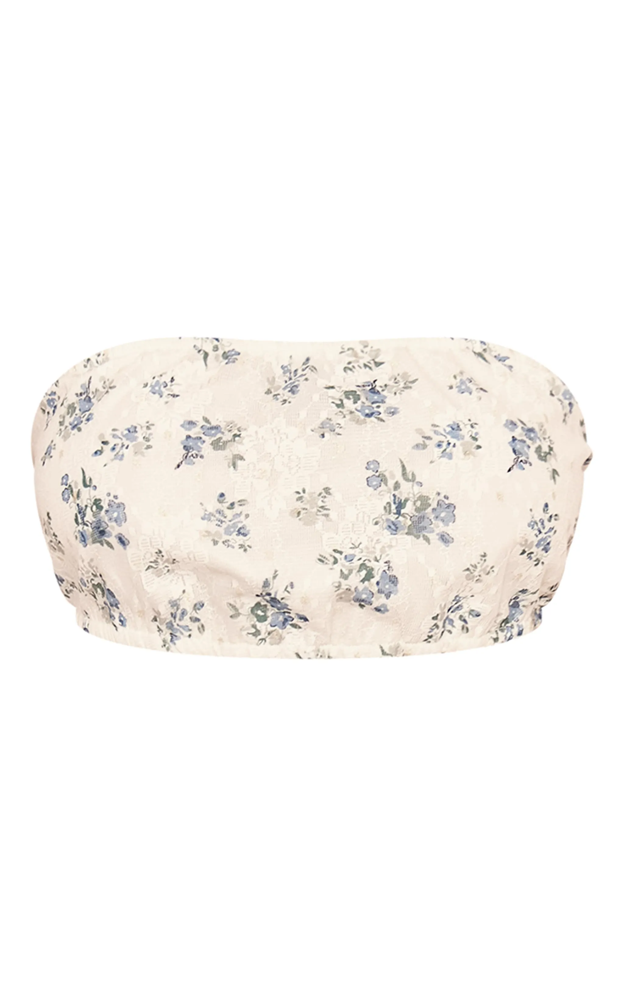 Petite White Floral Bandeau Tie Back Top sold by Pretty Little Thing product image thumbnail 5