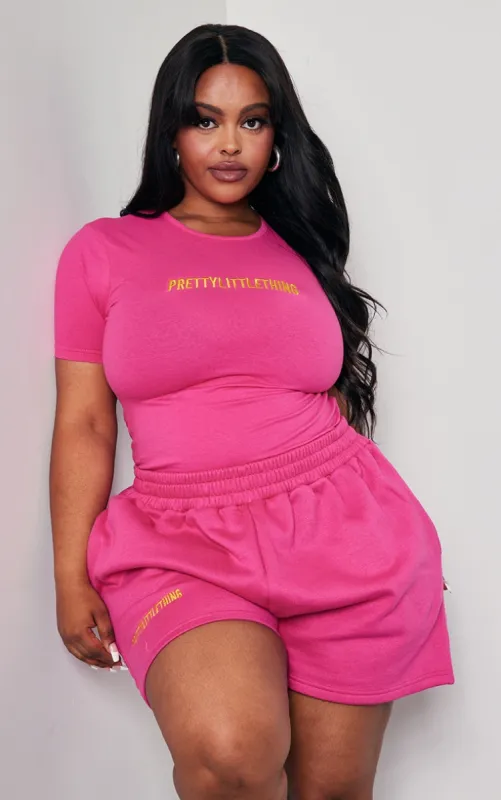 PRETTYLITTLETHING Plus Hot Pink Short Sleeve Bodysuit sold by Pretty Little Thing