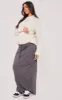 Maternity Charcoal Tie Front Maxi Skirt sold by Pretty Little Thing
