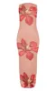 Nude Printed Mesh Floral Print Maxi Dress sold by Pretty Little Thing