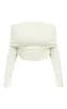 Shape Cream Soft Knit Extreme Foldover Long Sleeve Ruched Side Top sold by Pretty Little Thing