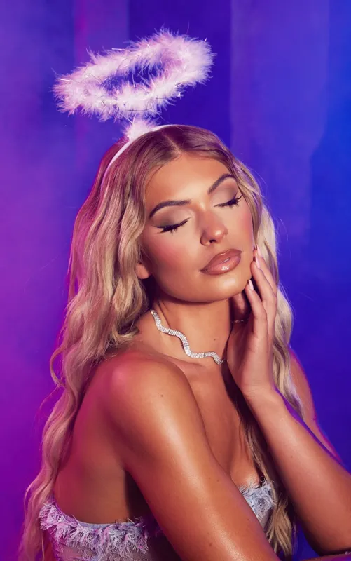 White Fluffy Halo sold by Pretty Little Thing