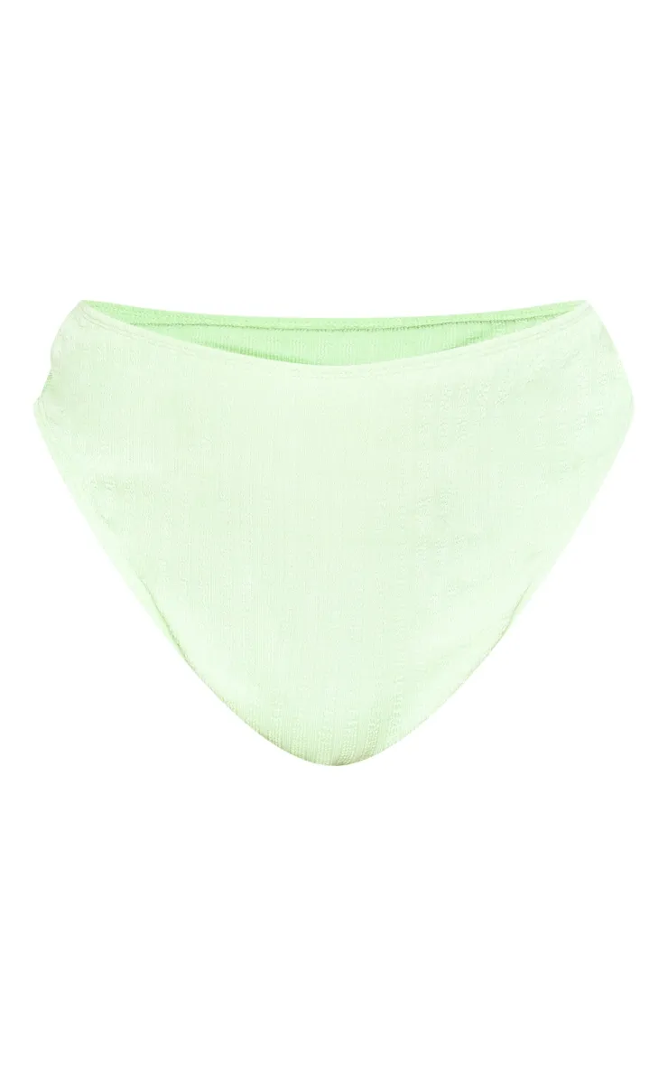 Plus Lime Textured High Waisted Bikini Bottoms sold by Pretty Little Thing product image thumbnail 5