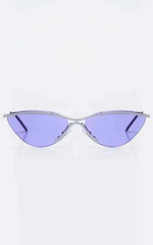Purple Clear Lens Visor Sunglasses sold by Pretty Little Thing