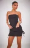 Black Woven Lace Up Side Strap Detail Low Rise Micro Mini Skirt sold by Pretty Little Thing