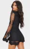 Black Lace Bell Sleeve Playsuit sold by Pretty Little Thing