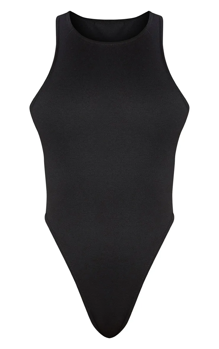 Black Ponte Racer Back Thong Bodysuit sold by Pretty Little Thing product image thumbnail 3