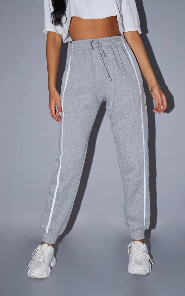 Tall Grey Double Side Stripe Joggers sold by Pretty Little Thing product image thumbnail 2
