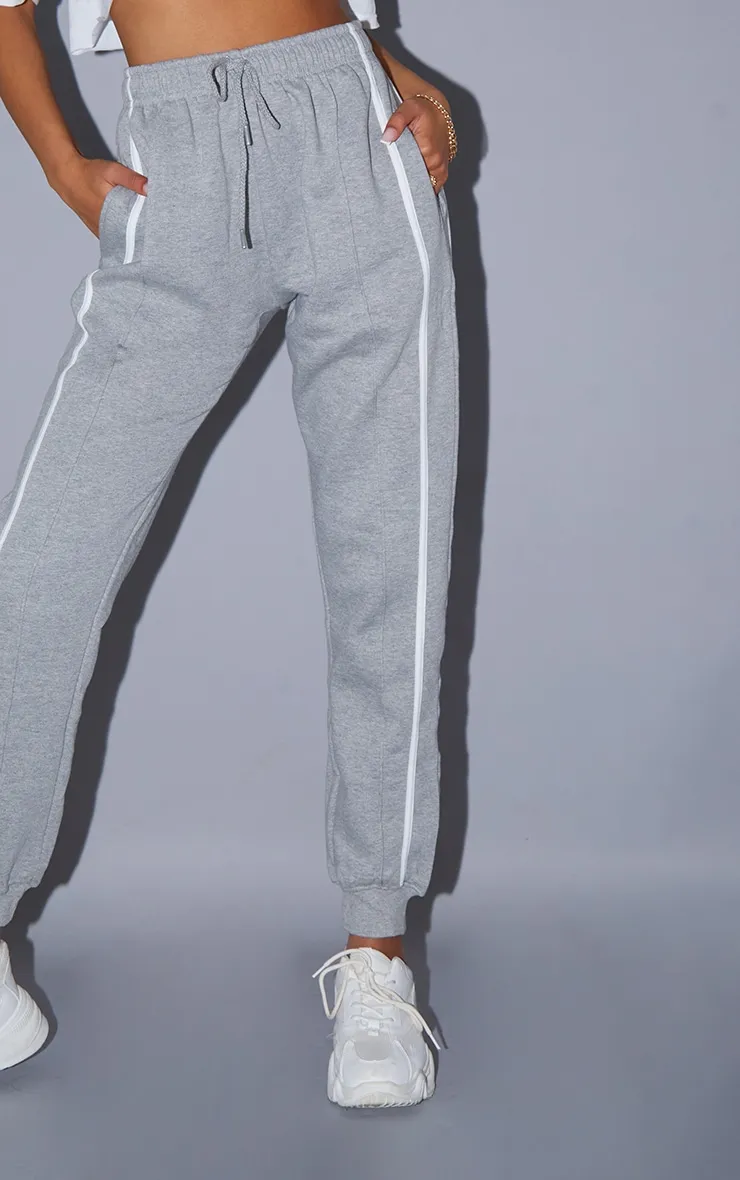 Tall Grey Double Side Stripe Joggers sold by Pretty Little Thing product image thumbnail 4