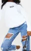 PRETTYLITTLETHING Tall Mid Blue Ripped Mid Rise Mom Jeans sold by Pretty Little Thing