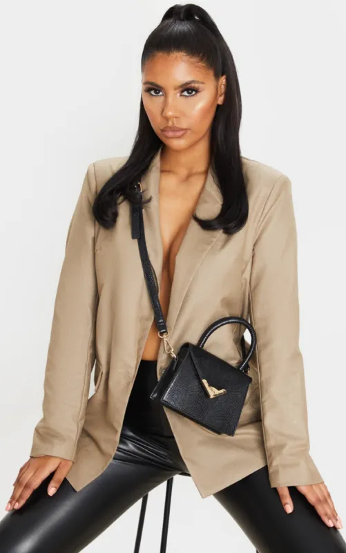 Black PU Envelope Mini Bag sold by Pretty Little Thing