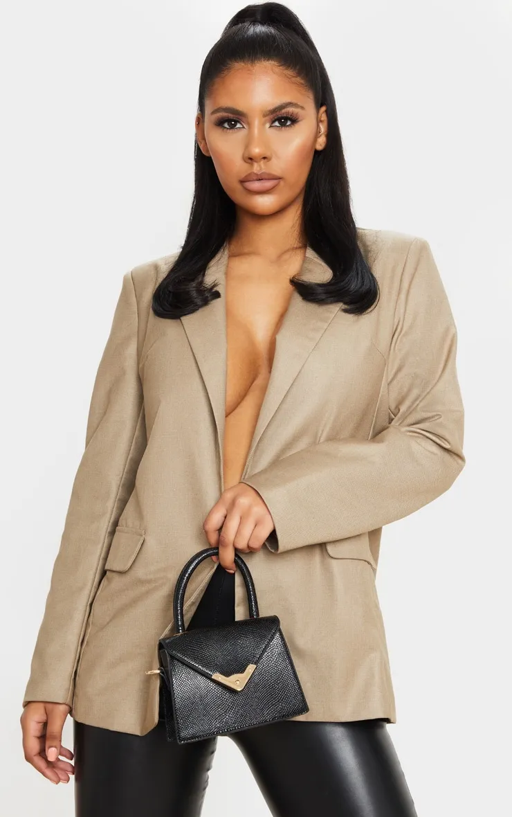 Black PU Envelope Mini Bag sold by Pretty Little Thing product image thumbnail 2