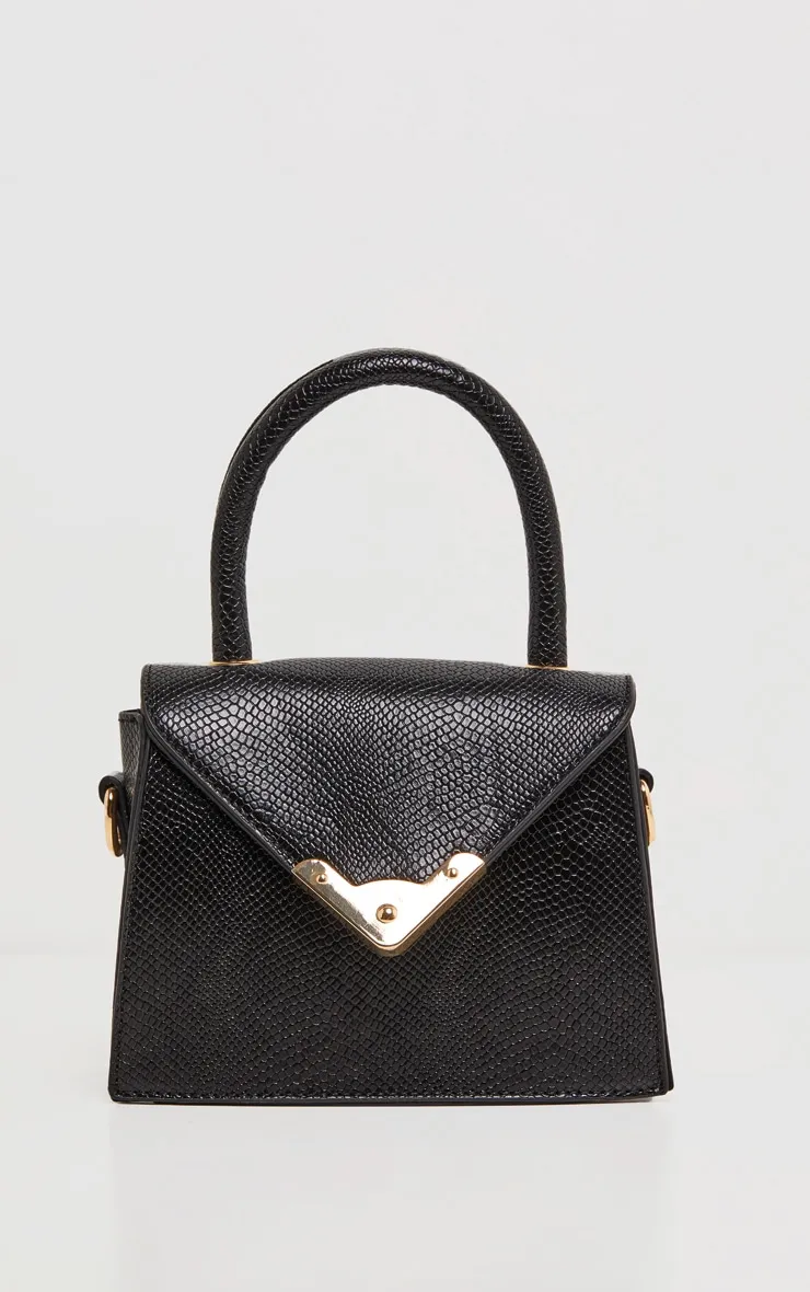 Black PU Envelope Mini Bag sold by Pretty Little Thing product image thumbnail 3