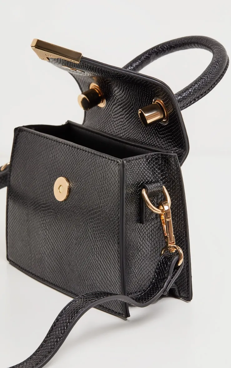 Black PU Envelope Mini Bag sold by Pretty Little Thing product image thumbnail 4