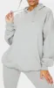 Grey Oversized Pocket Front Drawstring Hoodie sold by Pretty Little Thing