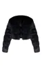 Black Cropped Faux Fur Bubble Coat sold by Pretty Little Thing