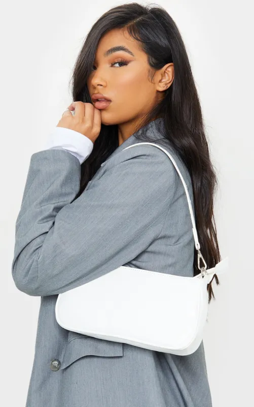 White Croc Shoulder Bag sold by Pretty Little Thing