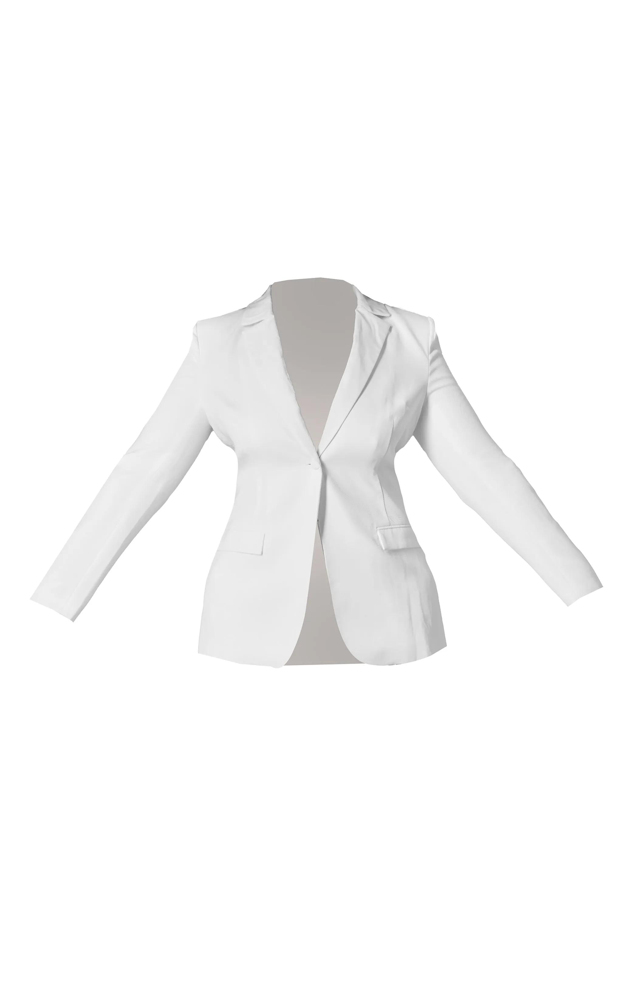 Premium Plus White Woven Fitted Blazer sold by Pretty Little Thing product image thumbnail 5
