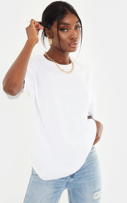 Tall White Oversized Boyfriend T Shirt sold by Pretty Little Thing
