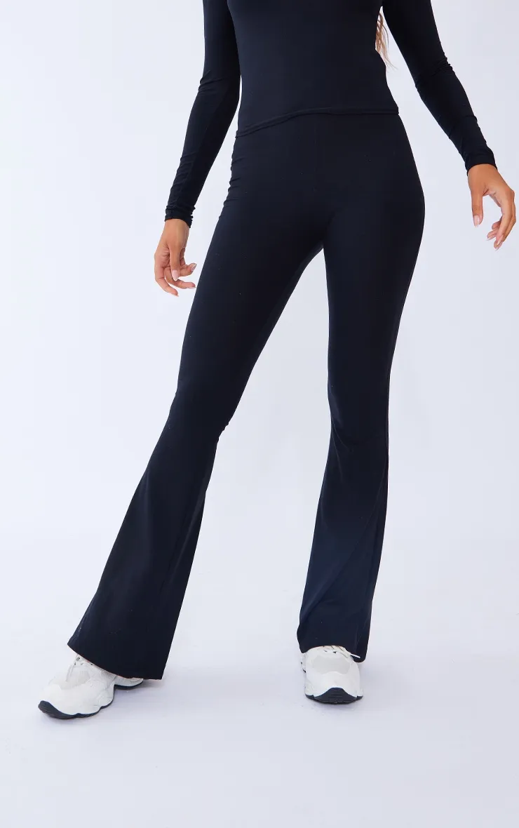 Black Soft Touch High Waist Flared Trousers sold by Pretty Little Thing product image thumbnail 2
