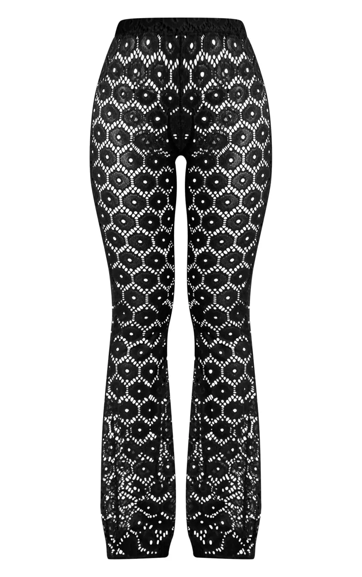 Black Textured Beach Flares sold by Pretty Little Thing product image thumbnail 5