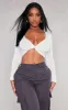 Shape White Slinky Twist Front Crop Top sold by Pretty Little Thing