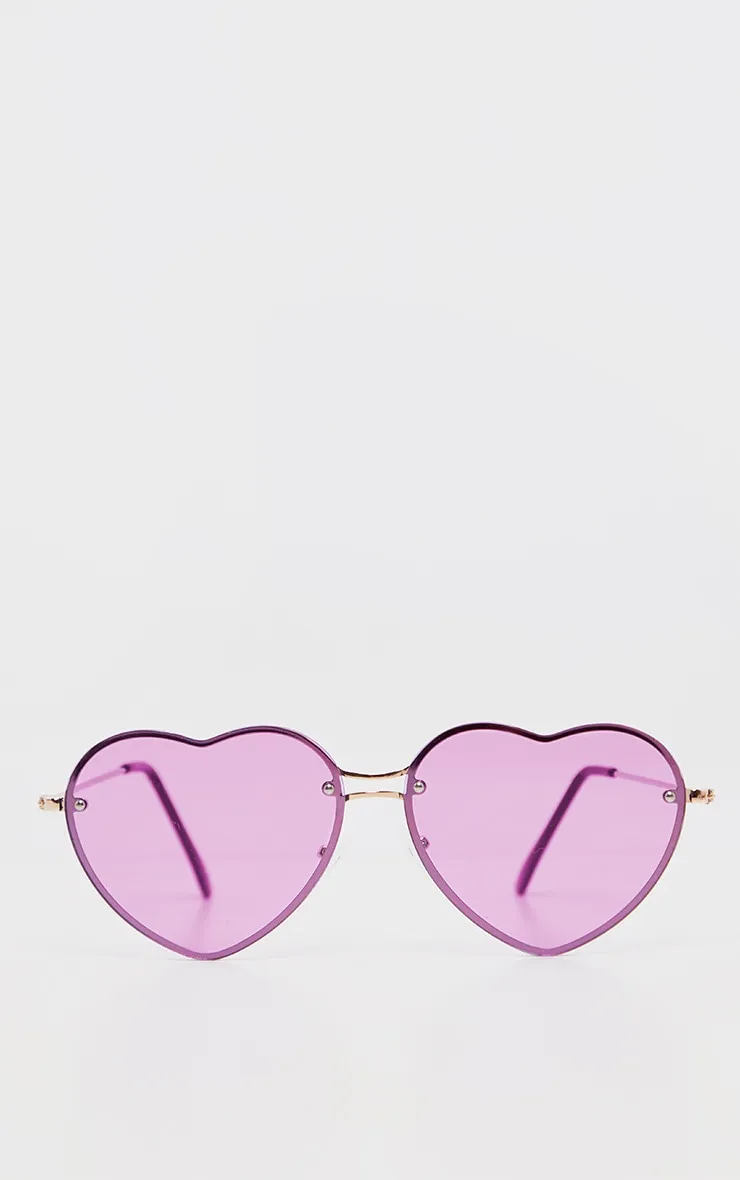 Purple Heart Shaped Sunglasses sold by Pretty Little Thing product image thumbnail 2