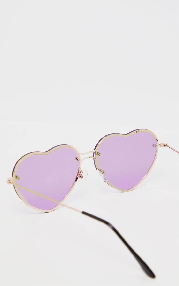 Purple Heart Shaped Sunglasses sold by Pretty Little Thing product image thumbnail 3