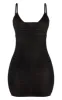 Black Strappy Mesh Ruched Front Bodycon Dress sold by Pretty Little Thing