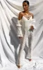 White Crochet Lace Strappy Jumpsuit sold by Pretty Little Thing