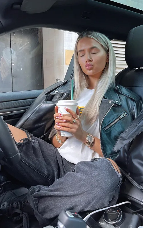 PRETTYLITTLETHING Washed Black Open Knee Ripped Turnup Boyfriend Jeans sold by Pretty Little Thing