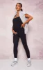 Maternity Black Contour Ribbed Strappy Jumpsuit sold by Pretty Little Thing