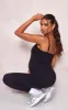 Maternity Black Contour Ribbed Strappy Jumpsuit sold by Pretty Little Thing