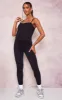 Maternity Black Contour Ribbed Strappy Jumpsuit sold by Pretty Little Thing