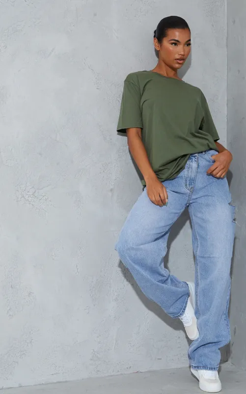 Khaki Boyfriend T Shirt sold by Pretty Little Thing