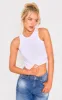 White Rib Racer Crop Top sold by Pretty Little Thing