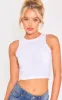 White Rib Racer Crop Top sold by Pretty Little Thing