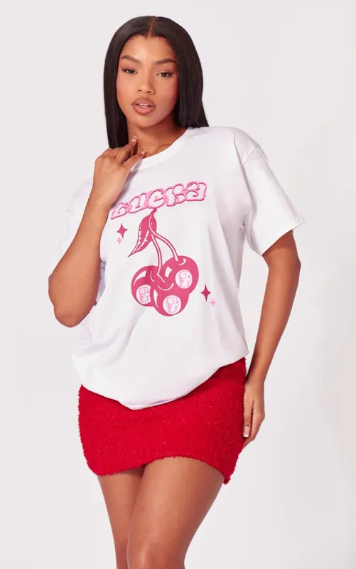 Cherry Red Fuzzy Knit Low Rise Mini Skirt sold by Pretty Little Thing