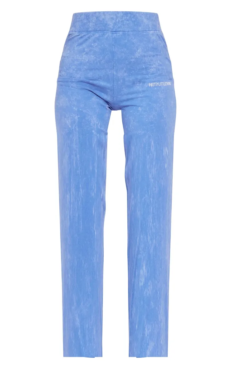 PRETTYLITTLETHING Blue Print Washed High Waist Flared Trousers sold by Pretty Little Thing product image thumbnail 5