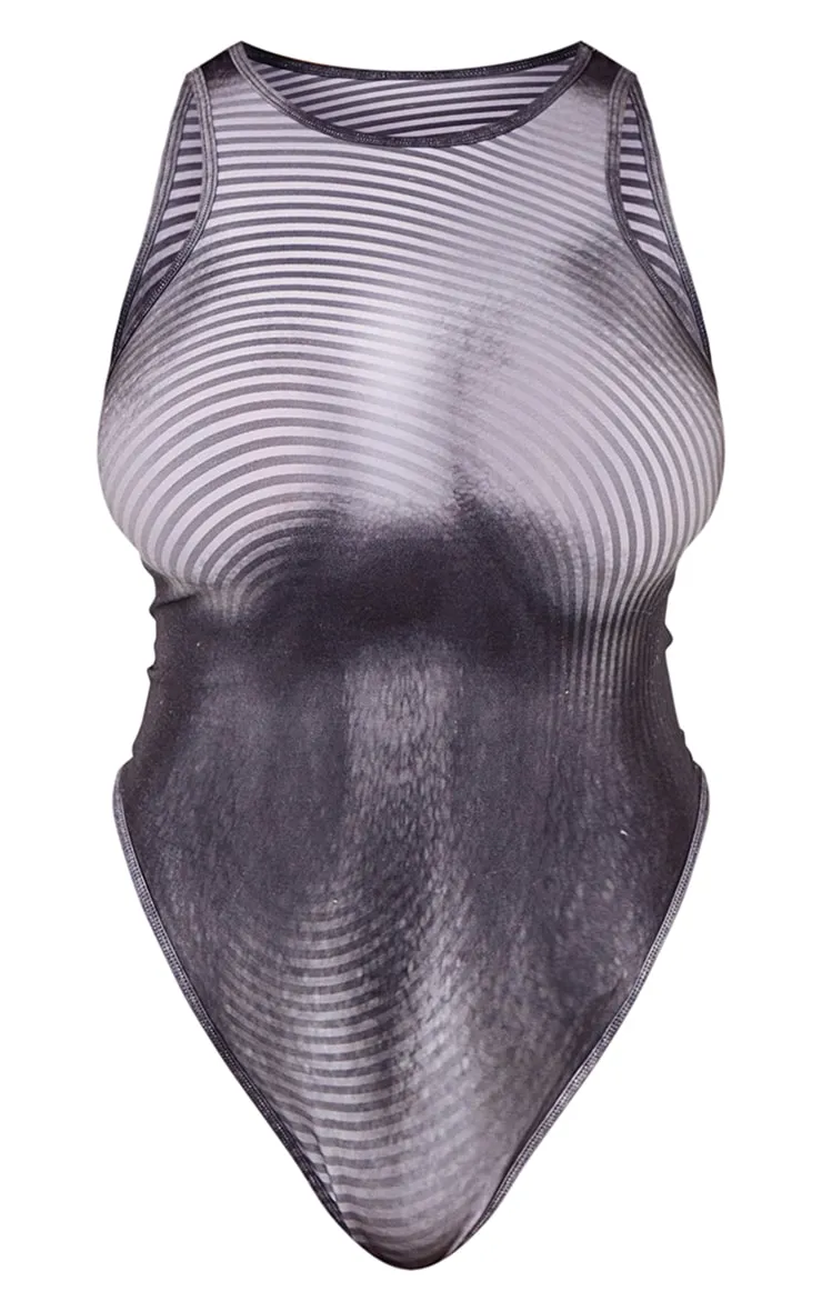 Shape Black Body Print Bodysuit sold by Pretty Little Thing product image thumbnail 5