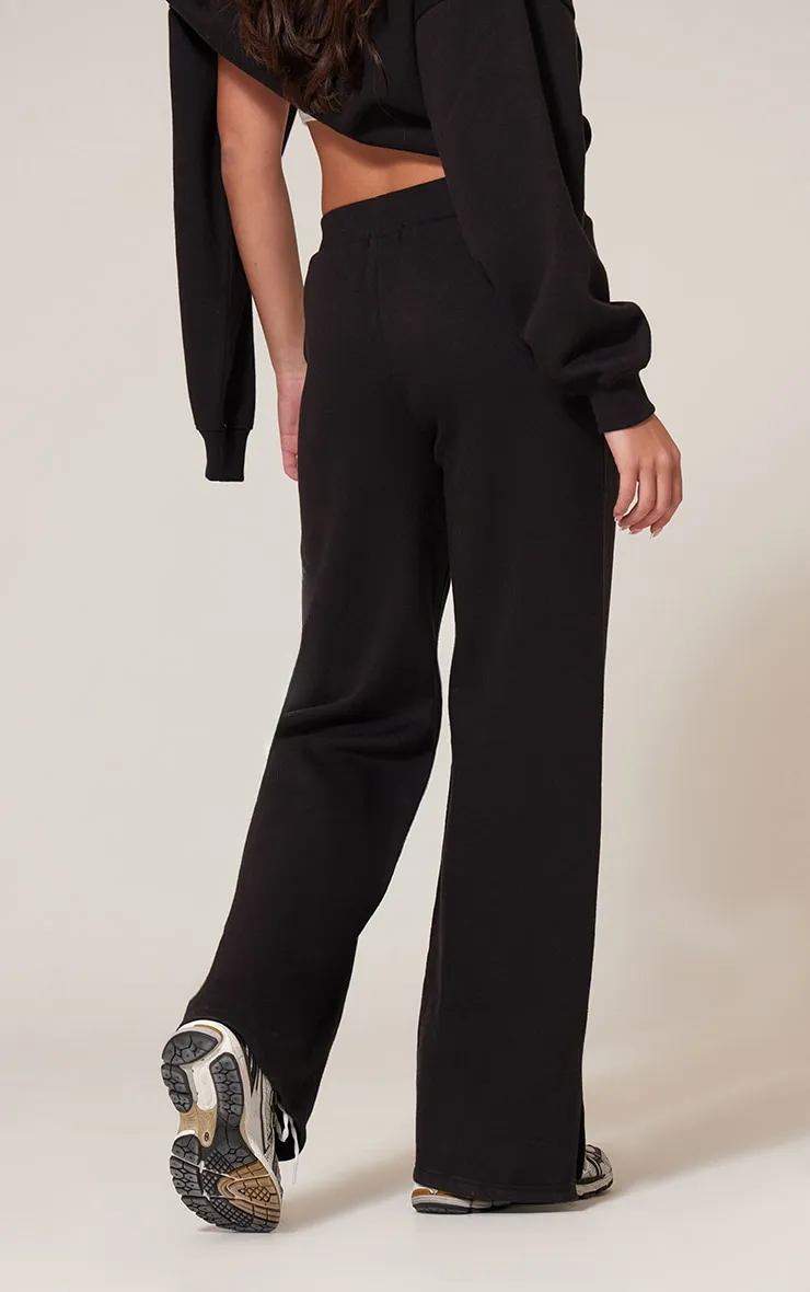 Black Flared Split Hem Joggers sold by Pretty Little Thing product image thumbnail 3